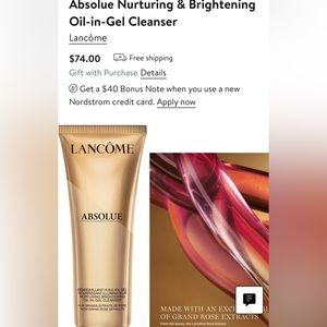 LANCÔME Absolue Nurturing & Brightening Oil-in-Gel Cleanser 4.2oz NEW